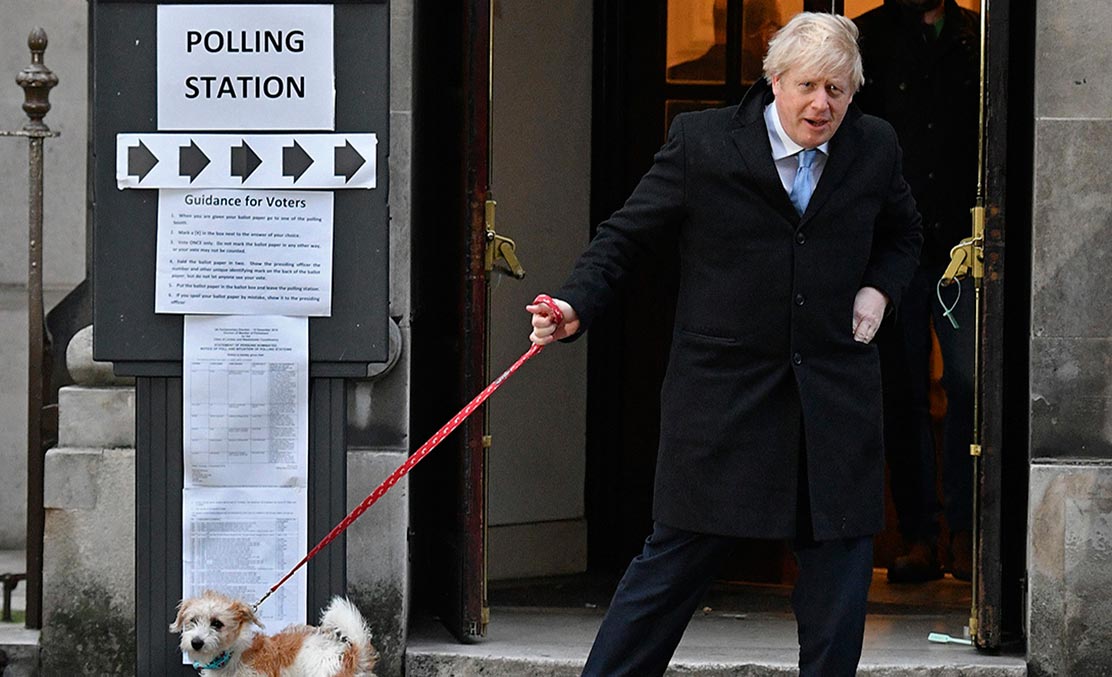 Diciembre de 2019. Boris Johnson acude a votar a las elecciones.