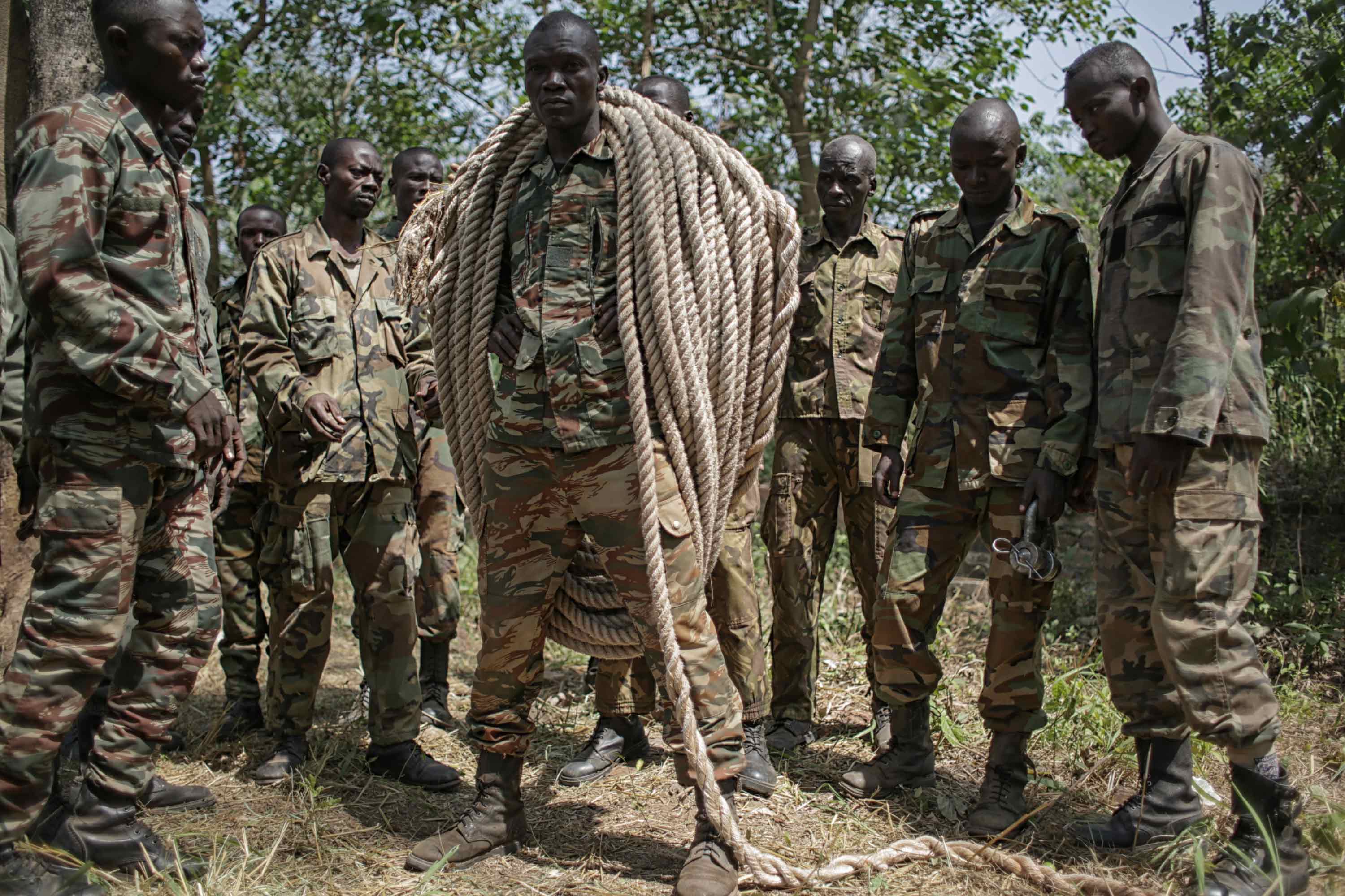 Soldados de las nuevas fuerzas armadas centroafricanas 